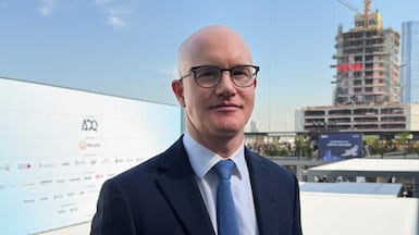 Coinbase chief executive Brian Armstrong at Abu Dhabi Finance Week. Photo: ADFW