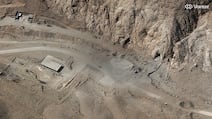 A satellite image shows tunnel entrances at Iran's Isfahan complex. Reuters