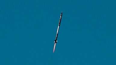 The launch of a UAE-built hybrid rocket over the Abu Dhabi desert demonstrates that the UAE can develop its own systems, say researchers. Photo: Technology Innovation Institute