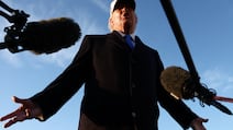 US President Donald Trump speaks to journalists in Washington last week. Trust in mainstream media has declined in the US and elsewhere. Reuters