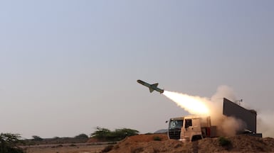 The IRGC conducting a military drill in the Strait of Hormuz. Gulf airlines need to prepare contingency flight paths if rerouting or cancellations become necessary. EPA